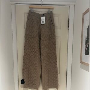 NWT Size M/L Brunette The Label Sophie Wide Leg Knit Pant